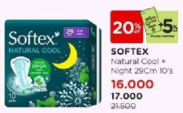 Promo Harga Softex Natural Cool+ Super Slim 29cm 10 pcs - Watsons