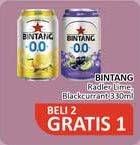 Promo Harga Bintang Radler Zero Blackcurrant Lime, Lemon 330 ml - Alfamidi