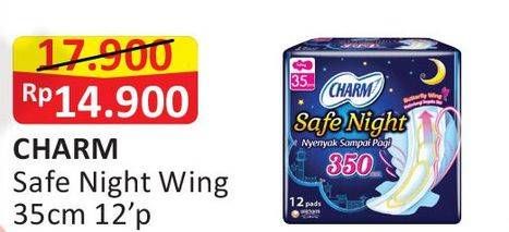 Promo Harga Charm Safe Night Wing 35cm 12 pcs - Alfamart