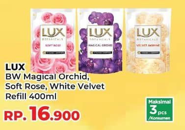 Promo Harga LUX Botanicals Body Wash Magical Orchid, Soft Rose, Velvet Jasmine 400 ml - Yogya