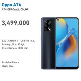 Promo Harga OPPO A74 Smartphone All Variants  - Electronic City