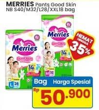 Promo Harga Merries Pants Good Skin S40, M32, L28, XXL18 18 pcs - Indomaret