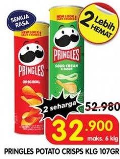 Promo Harga Pringles Potato Crisps All Variants 107 gr - Superindo