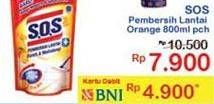 Promo Harga SOS Pembersih Lantai Orange 800 ml - Indomaret