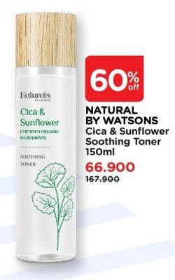 Promo Harga Naturals By Watsons Cica & Sunflower Soothing Toner 150 ml - Watsons