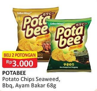 Promo Harga POTABEE Snack Potato Chips Seaweed, BBQ, Ayam Bakar 68 gr - Alfamart
