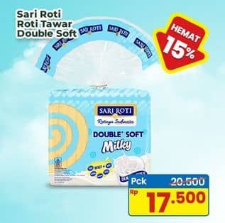 Promo Harga Sari Roti Tawar Double Soft 360 gr - Indomaret