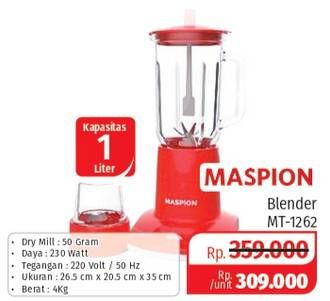 Promo Harga MASPION Blender MT 1262  - Lotte Grosir