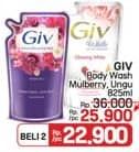 Promo Harga GIV Body Wash Mulberry Collagen, Passion Flowers Sweet Berry 850 ml - LotteMart