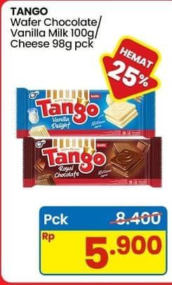 Promo Harga Tango Wafer Chocolate, Vanilla Milk, Cheese 98 gr - Indomaret