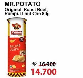 Promo Harga Mister Potato Snack Crisps Original, Seaweed, BBQ 80 gr - Alfamart