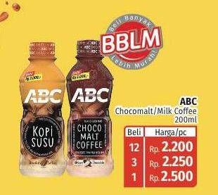 Promo Harga ABC Minuman Kopi Choco Malt Coffee, Milk Coffee 200 ml - Lotte Grosir