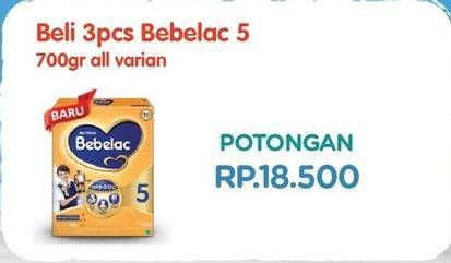 Promo Harga BEBELAC 5 Susu Pertumbuhan All Variants per 3 box 700 gr - Hypermart