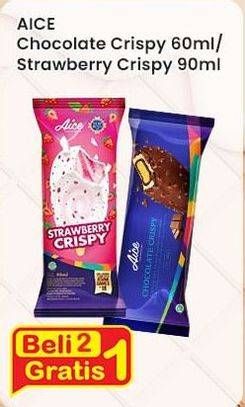 Promo Harga Aice Ice Cream Chocolate Crispy, Strawberry Crispy 60 gr - Indomaret