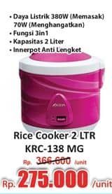 Promo Harga Kirin KRC 138 | Rice Cooker 2ltr  - Hari Hari