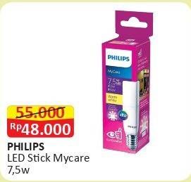 Promo Harga PHILIPS LED Stick Mycare 7.5 Watt 1 pcs - Alfamart