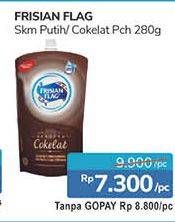 Promo Harga FRISIAN FLAG Susu Kental Manis Cokelat, Putih 280 gr - Alfamidi