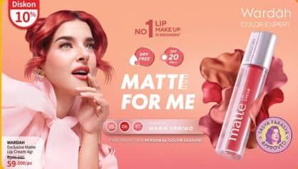 Promo Harga Wardah Exclusive Matte Lip Cream 4 gr - Guardian