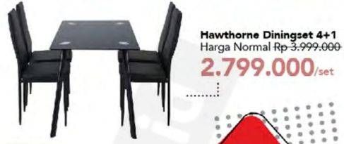 Promo Harga Dining Set Hawthorne 4+1  - Carrefour