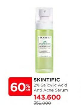 Promo Harga Skintific 2% Salicylic Acid Anti Acne Serum 50 ml - Watsons