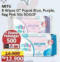 Promo Harga Mitu Baby Wipes Ganti Popok Blue Charming Lily, Pink Sweet Rose, Purple Playful Fressia 50 pcs - Alfamart