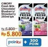 Promo Harga Cimory Susu UHT Chocolate, Blueberry, Strawberry 250 ml - Indomaret
