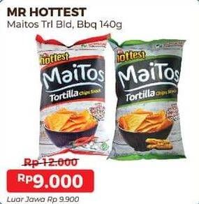 Promo Harga MR HOTTEST Maitos Tortilla Chips Sambal Balado, Jagung BBQ 140 gr - Alfamart