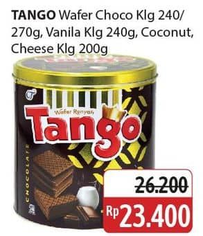 Promo Harga Tango Wafer Cheese, Chocolate, Coconut, Vanilla Milk 200 gr - Alfamidi