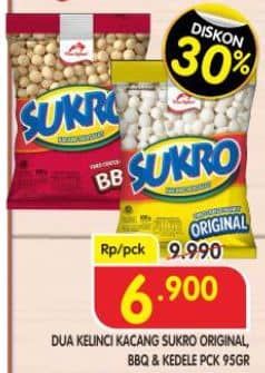 Promo Harga Dua Kelinci Kacang Sukro Original, BBQ, Kedele 100 gr - Superindo