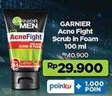 Promo Harga Garnier Men Acno Fight Facial Foam Anti-Acne Scrub 100 ml - Indomaret
