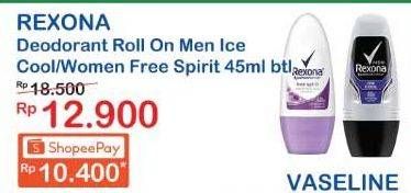 Promo Harga REXONA Deo Roll On Men Ice/ Women Free Spirit  - Indomaret