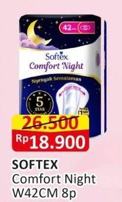 Promo Harga Softex Comfort Night Wing 42cm 8 pcs - Alfamart