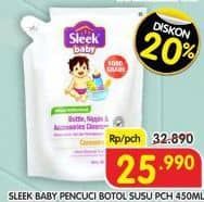 Sleek Baby Bottle, Nipple and Accessories Cleanser 450 ml Diskon 20%, Harga Promo Rp25.990, Harga Normal Rp32.890