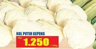 Promo Harga Kol Putih Gepeng per 100 gr - Hari Hari