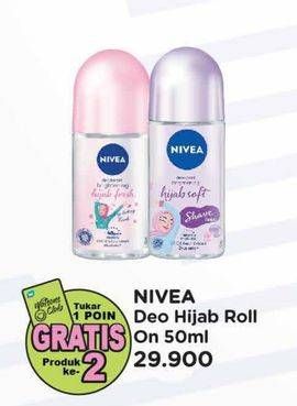 Promo Harga Nivea Deo Roll On Bright Hijab Soft, Whitening Hijab Fresh 50 ml - Watsons