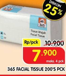 Promo Harga 365 Facial Tissue 200 sheet - Superindo