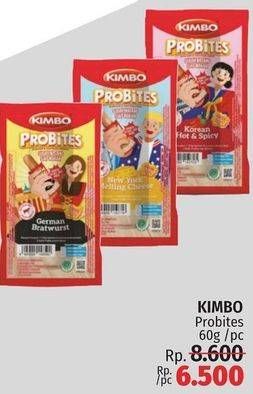 Promo Harga Kimbo Probites Korean Hot Spicy, New York Melting Cheese, Original German Bratwurst 1 pcs - LotteMart
