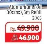 Promo Harga KLINPAK Aluminium Foil 30cm X 7.6m 2 pcs - Lotte Grosir