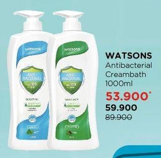 Promo Harga WATSONS Cream Bath Anti Bacterial 1000 ml - Watsons