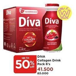 Promo Harga DIVA Minuman Collagen High Vit. E Mix Berries 80 Ml 6 pcs - Watsons