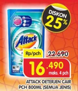 Promo Harga ATTACK Detergent Liquid All Variants 800 ml - Superindo