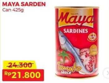 Promo Harga Maya Sardines Tomat / Tomato 425 gr - Alfamart