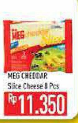 Promo Harga MEG Cheddar Cheese 8 pcs - Hypermart
