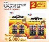 Promo Harga ABC Battery Super Power R6/AA, R03/AAA 4 pcs - Indomaret
