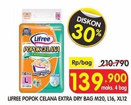 Promo Harga Lifree Popok Celana Ekstra Serap M20, L16, XL12  - Superindo