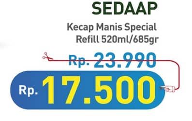 Promo Harga Sedaap Kecap Manis Kedelai Hitam Special 520 ml - Hypermart