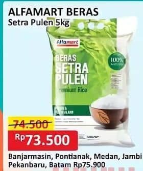 Promo Harga Alfamart Beras Setra Pulen 5000 gr - Alfamart