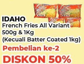 Promo Harga IDAHO French Fries Kecuali Batter Coated 1000 gr - Yogya