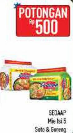 Promo Harga SEDAAP Mie Goreng/ Soto 5s  - Hypermart