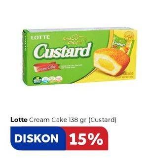 Promo Harga LOTTE Cream Cake Custard 138 gr - Carrefour